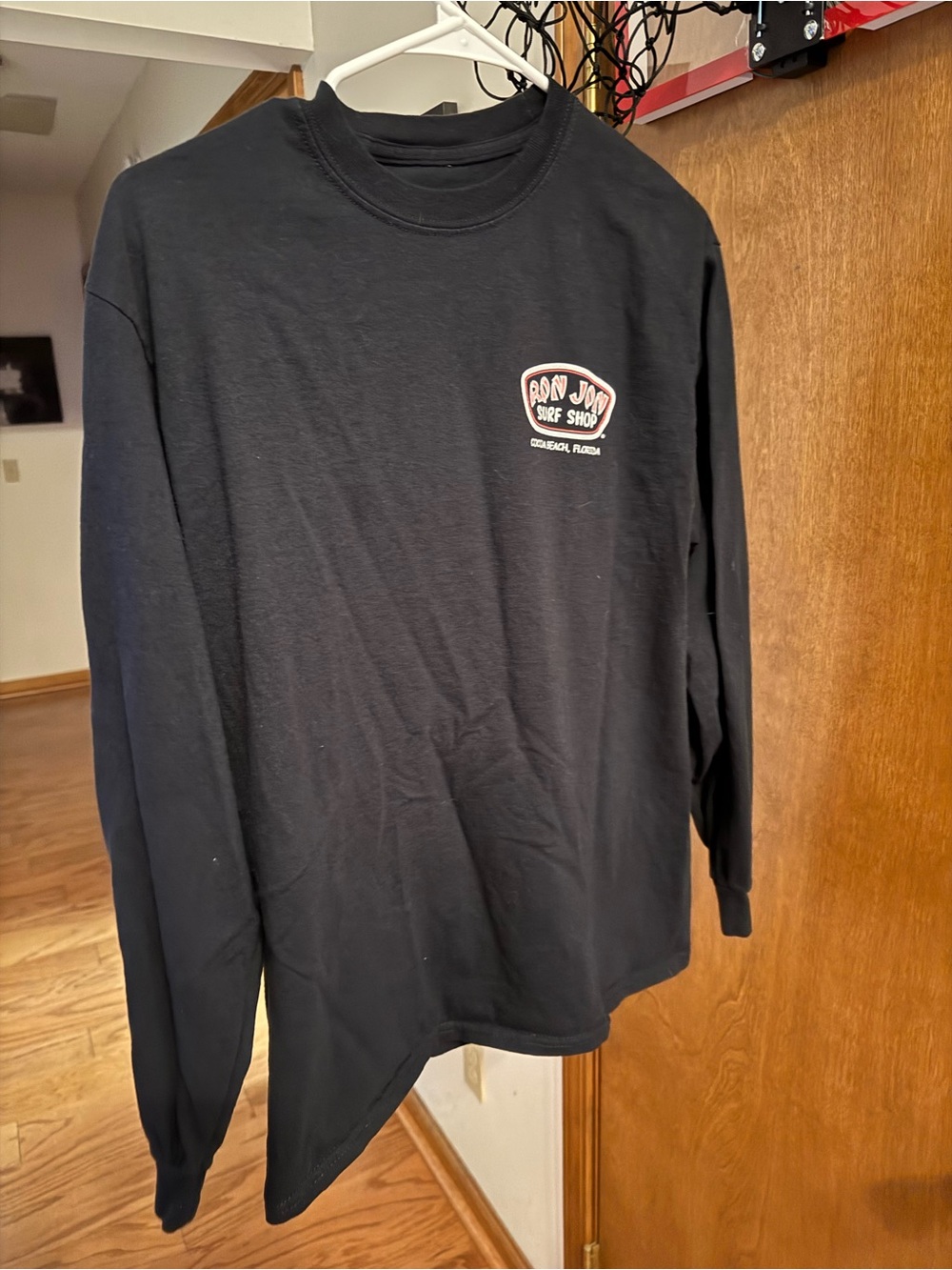 Ron Jon Black Long Sleeve Tee with Small Chest Logo